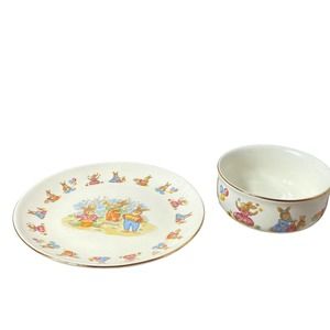 Mount Clemens VTG Child‎ Plate and Bowl 2 Piece Bunny rabbit keepsake Collection